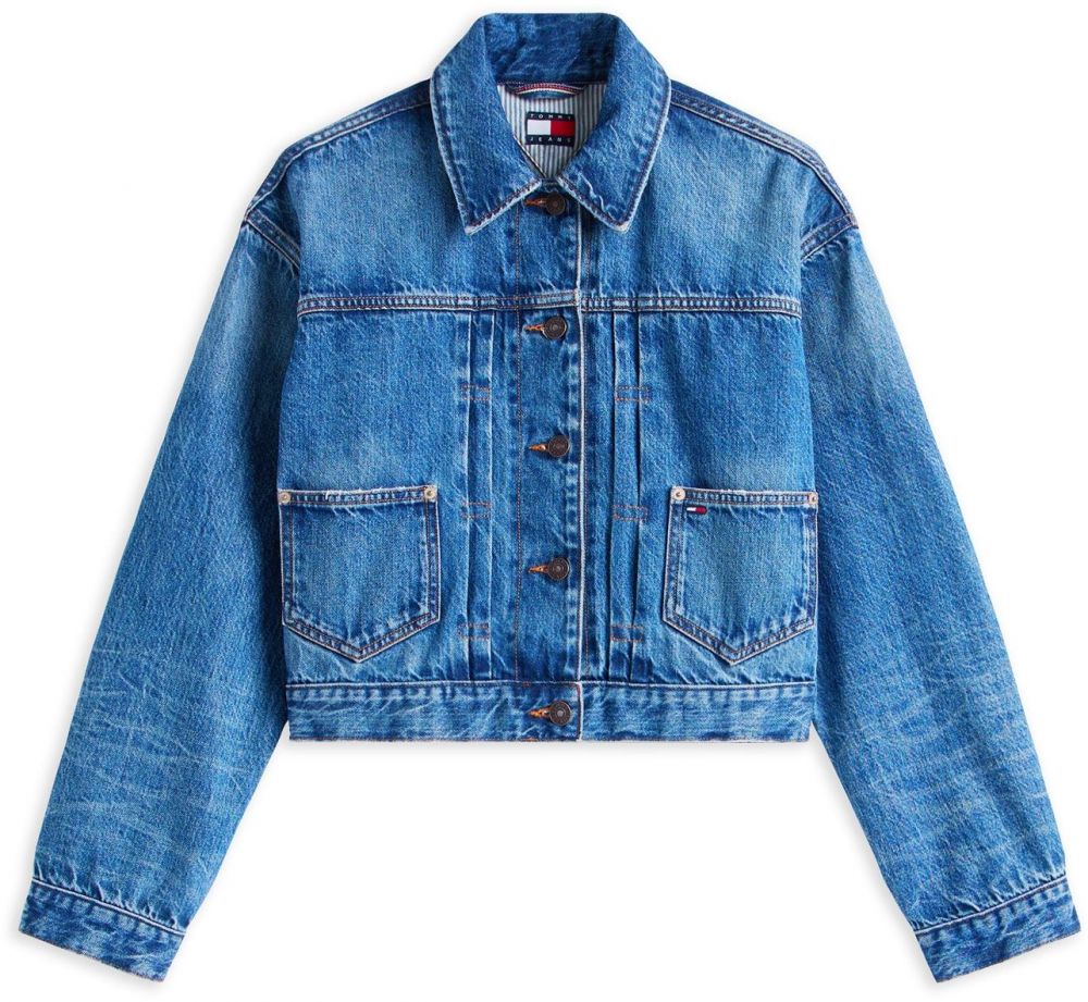 Tommy Jeans Prechodná bunda  modrá denim