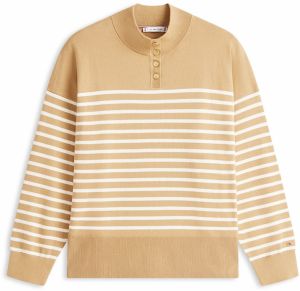 Tommy Hilfiger Curve Sveter  farba ťavej srsti / biela