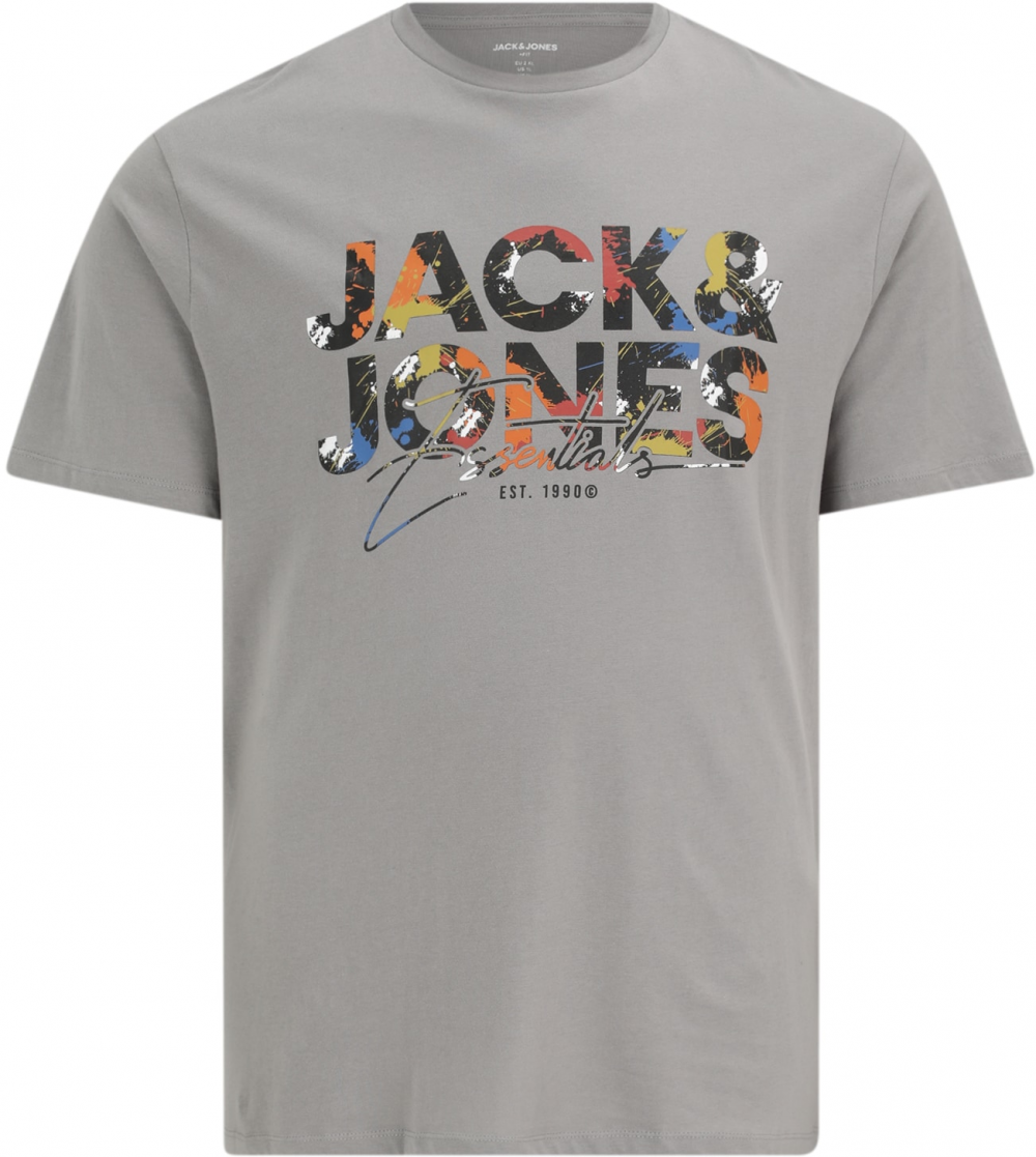 JACK & JONES Tričko 'JJGEPLAS'  žltá / sivá / oranžová / čierna