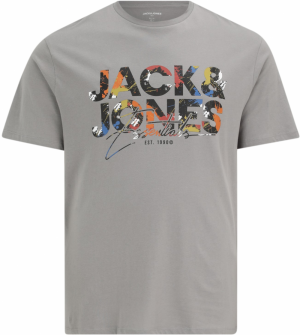 JACK & JONES Tričko 'JJGEPLAS'  žltá / sivá / oranžová / čierna