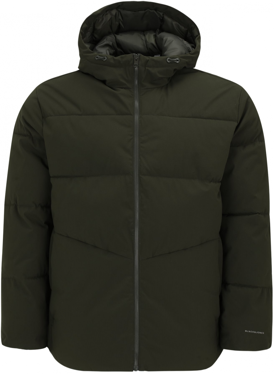 Jack & Jones Plus Zimná bunda 'JJGLOBAL'  tmavozelená