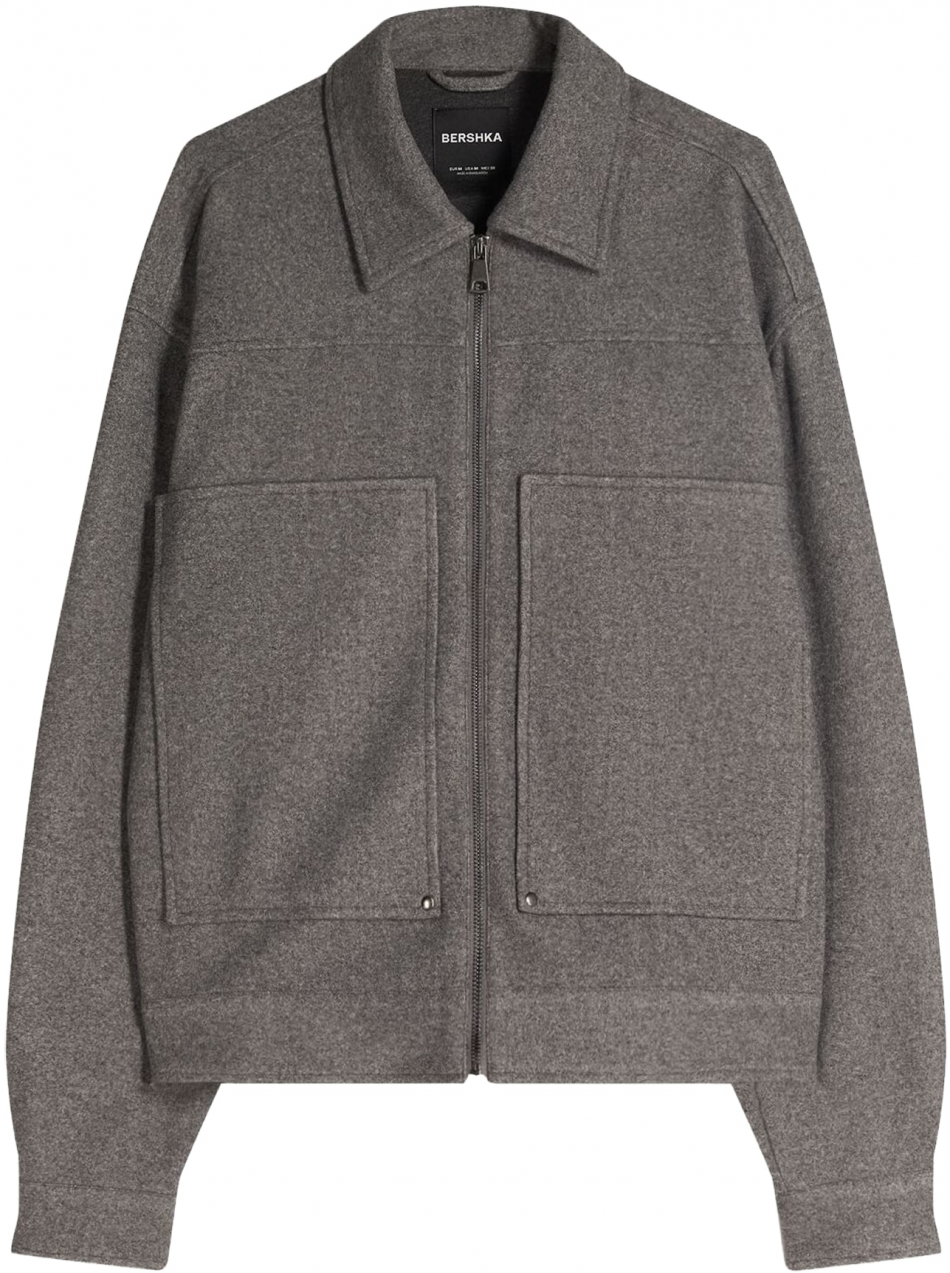 Bershka Prechodná bunda  tmavosivá