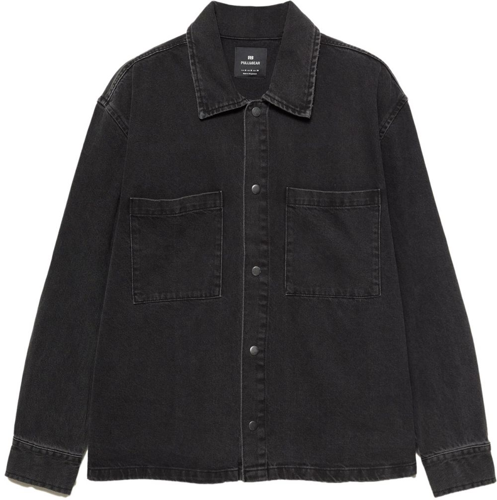 Pull&Bear Prechodná bunda  čierny denim