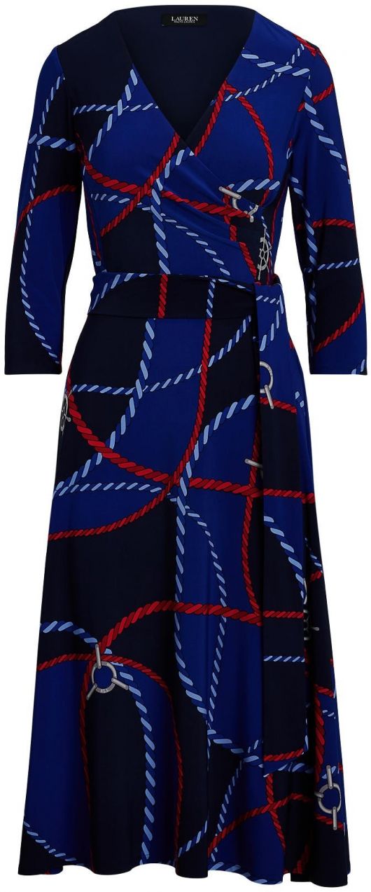 Lauren Ralph Lauren Šaty 'CLASSIC'  námornícka modrá / enciánová / svetlomodrá / červená