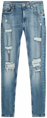 Bershka Džínsy  modrá denim