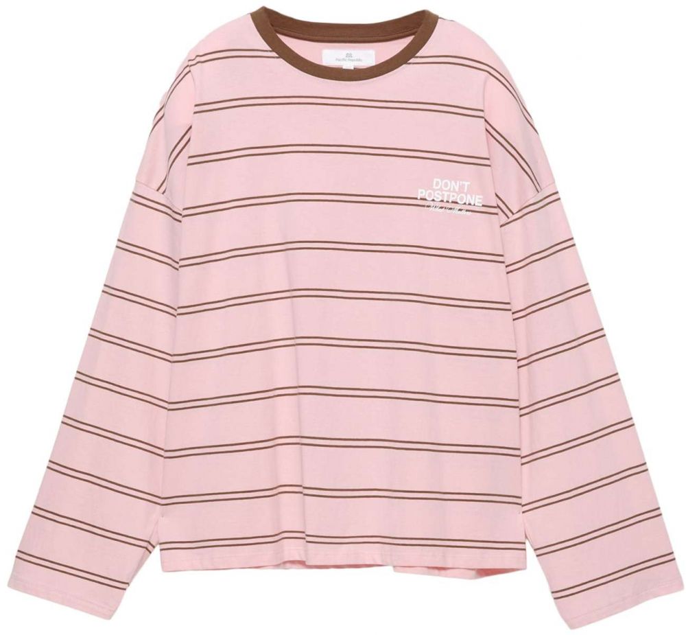 Pull&Bear Tričko  hnedá / ružová / biela