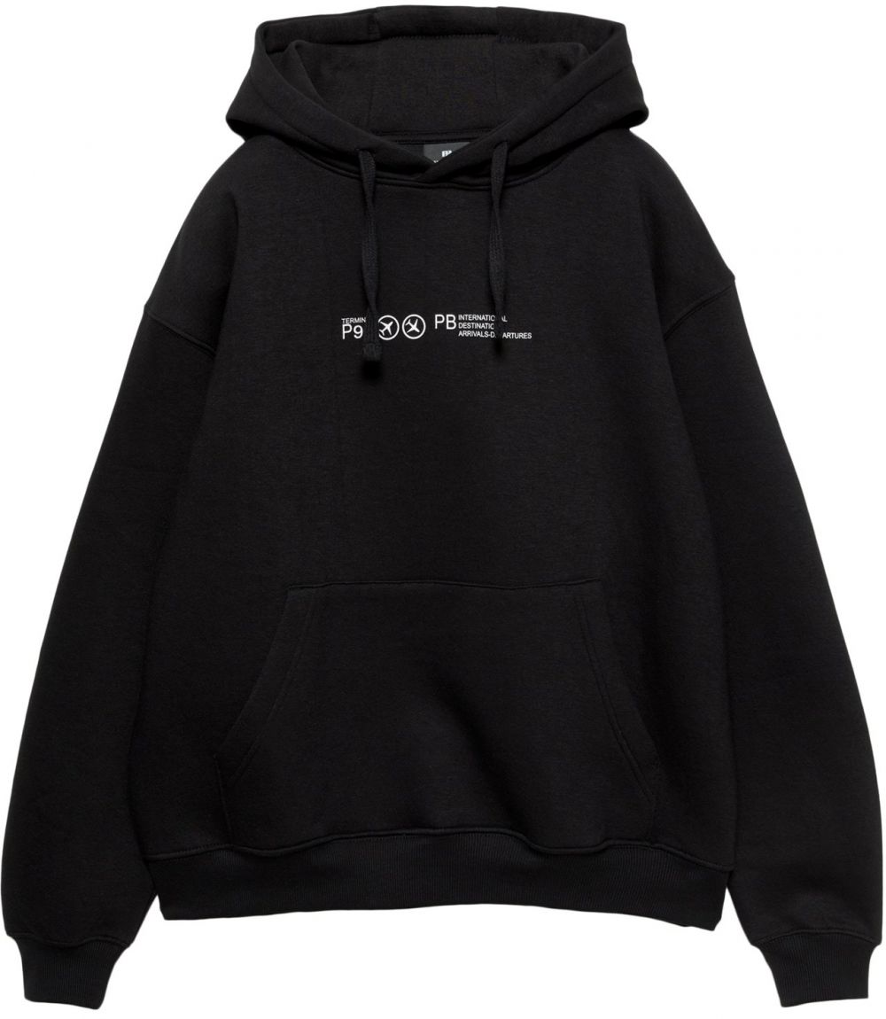 Pull&Bear Mikina  čierna / biela