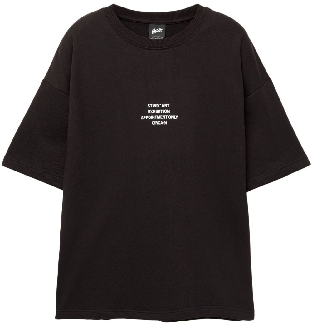 Pull&Bear Tričko 'STWD'  čierna / biela