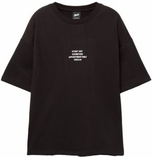 Pull&Bear Tričko 'STWD'  čierna / biela
