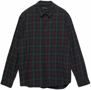 Pull&Bear Košeľa  zelená / tmavozelená / červená