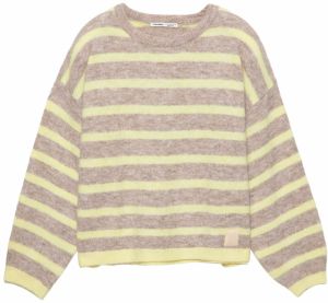 Pull&Bear Sveter  hnedá melírovaná / citrónová