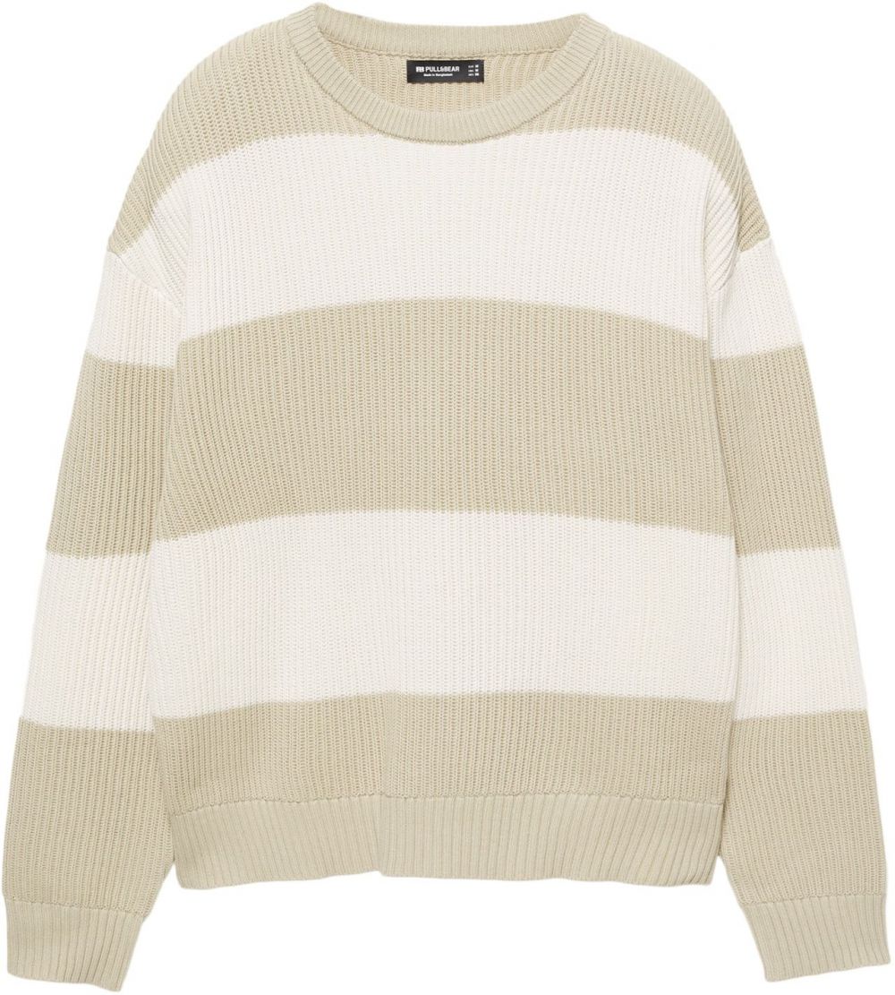 Pull&Bear Sveter  farba ťavej srsti / biela