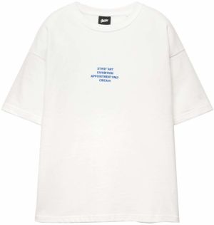 Pull&Bear Tričko 'STWD'  modrá / biela