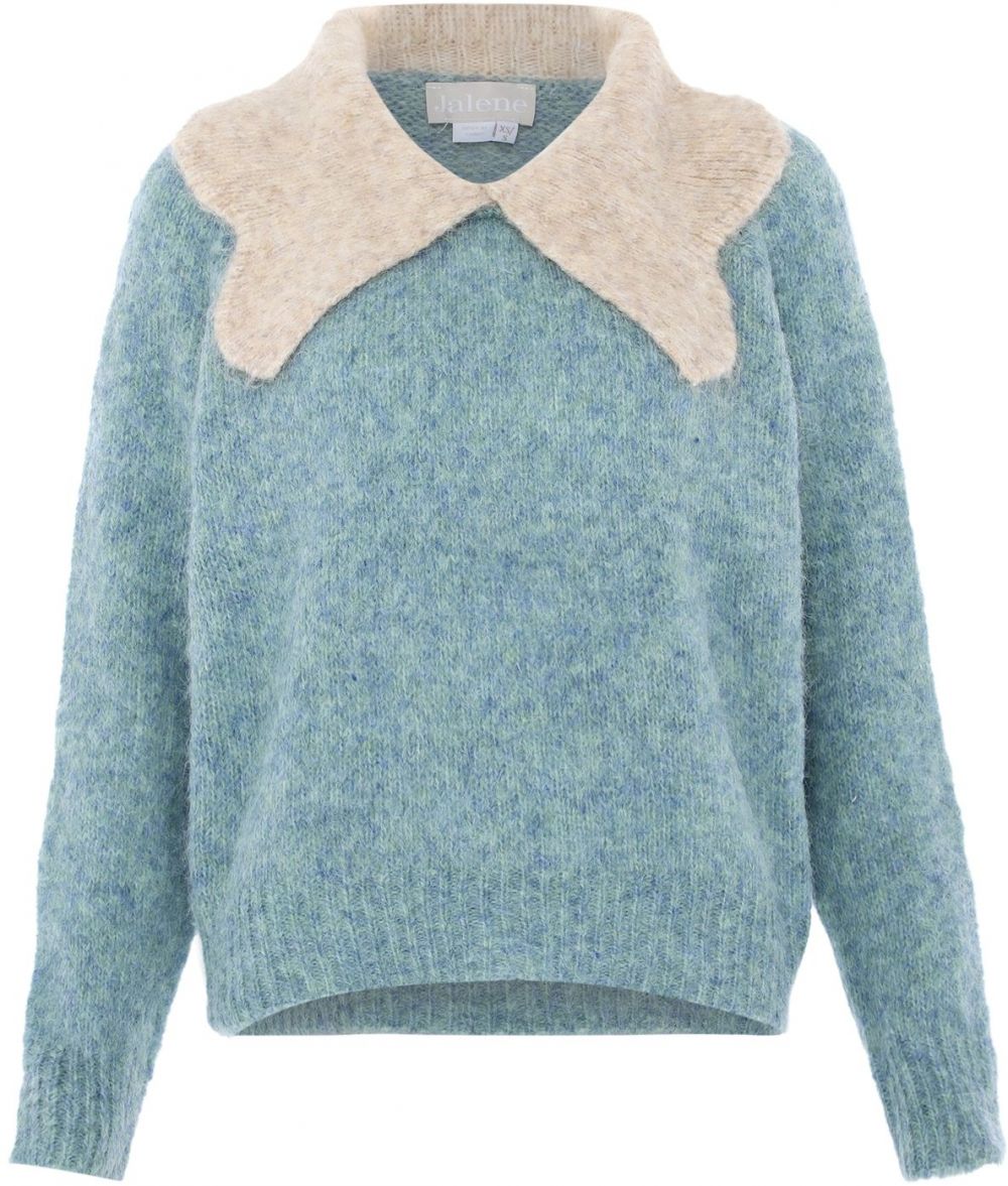 Jalene Sveter 'Preppy'  béžová melírovaná / modrá / zelená