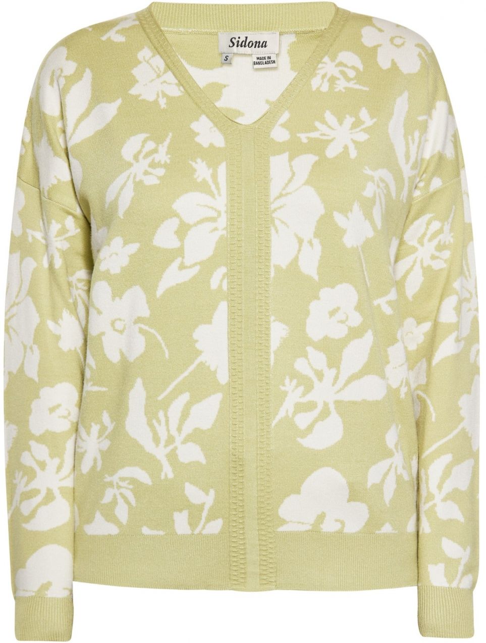 Sidona Sveter  pastelovo zelená / biela