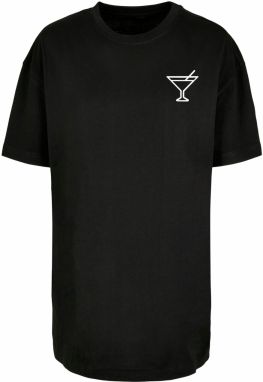 Merchcode Oversize tričko 'Summer - Cocktail'  čierna / biela