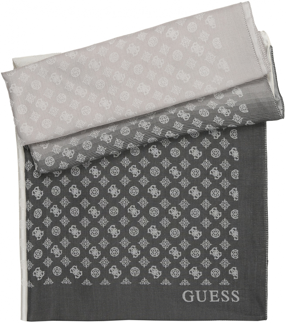 GUESS Šál 'PHOEBE SCARF 50X180'  sivá / svetlosivá / čierna