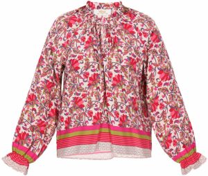 Gaya Blúzka 'Fashion Look'  olivová / fialová / svetloružová / červená