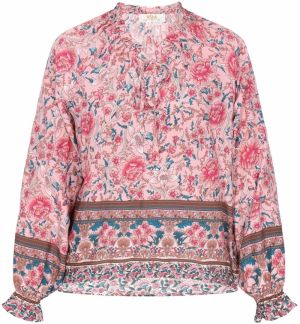 Gaya Blúzka 'Fashion Look'  modrozelená / hnedá / ružová / ružová