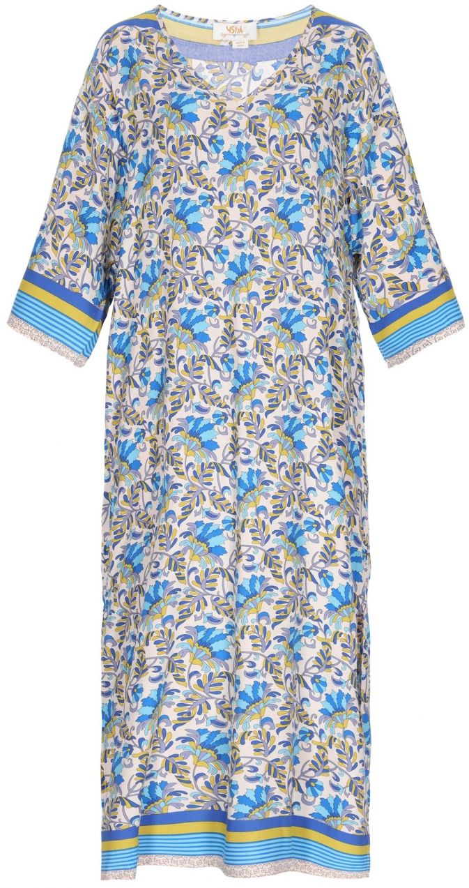 Gaya Šaty 'Boho'  modrá / svetlomodrá / žltá / šedobiela