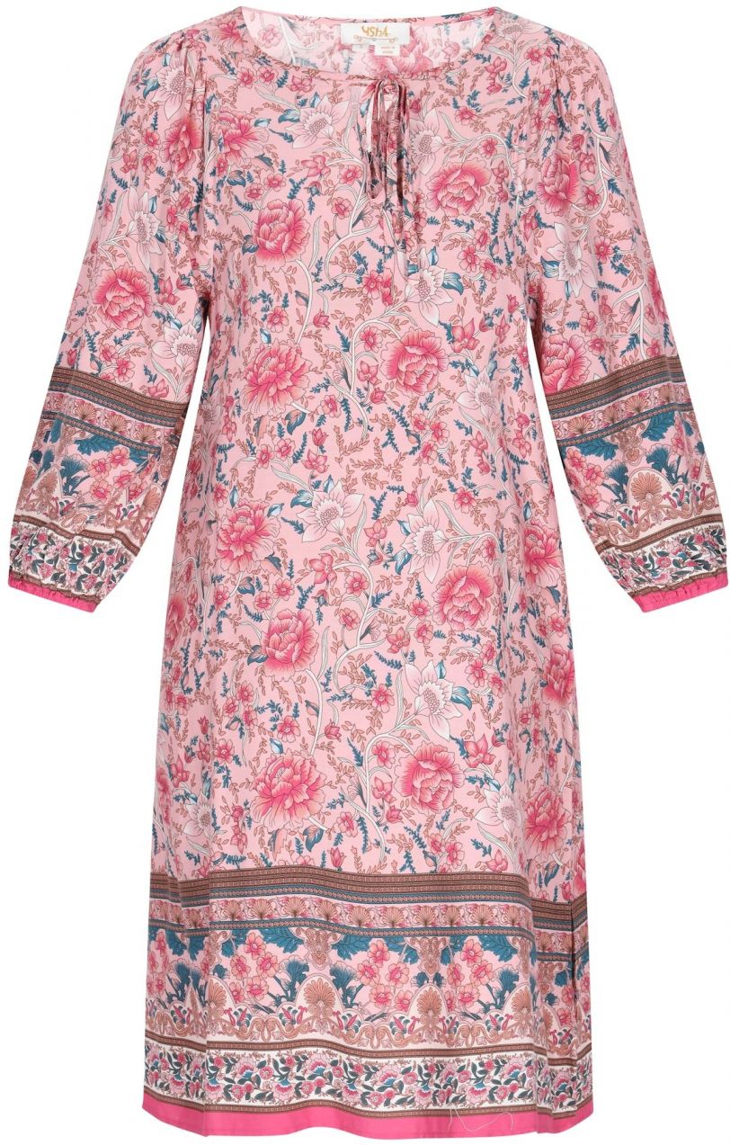 Gaya Šaty 'Boho Fashion'  hnedá / petrolejová / ružová / ružová