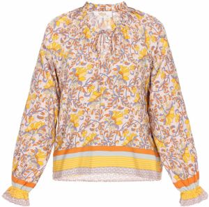 Gaya Blúzka 'Fashion Look'  krémová / nebesky modrá / žltá / tmavooranžová