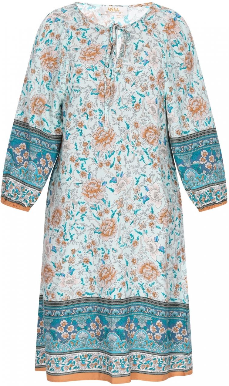 Gaya Šaty 'Boho Fashion'  nebesky modrá / oranžová / čierna / biela
