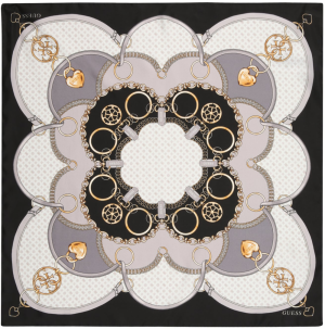 GUESS Šatka 'FOULARD 60X60'  horčicová / trávovo zelená / čierna / biela
