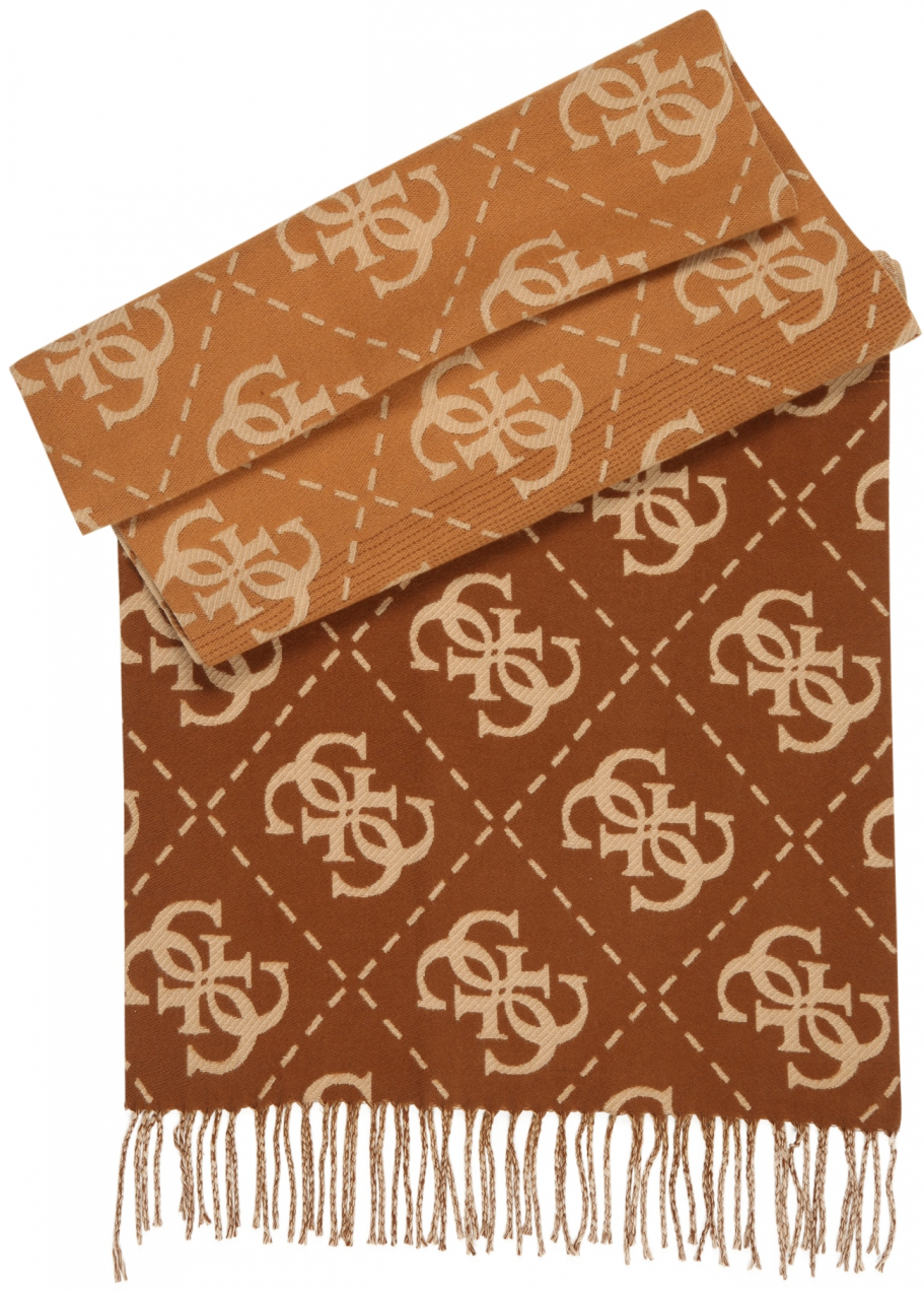 GUESS Šál 'SCARF JACQUARD 40X180'  hnedá / svetlohnedá
