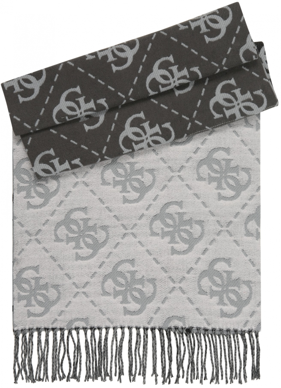 GUESS Šál 'SCARF JACQUARD 40X180'  grafitová / svetlosivá