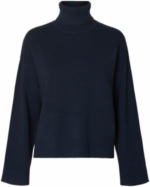 SELECTED Sveter 'SLFKAMMA'  tmavomodrá
