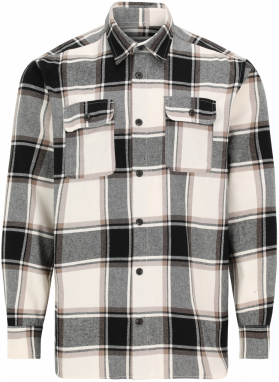 JACK & JONES Košeľa 'JJECHARGE'  krémová / sivá / čierna