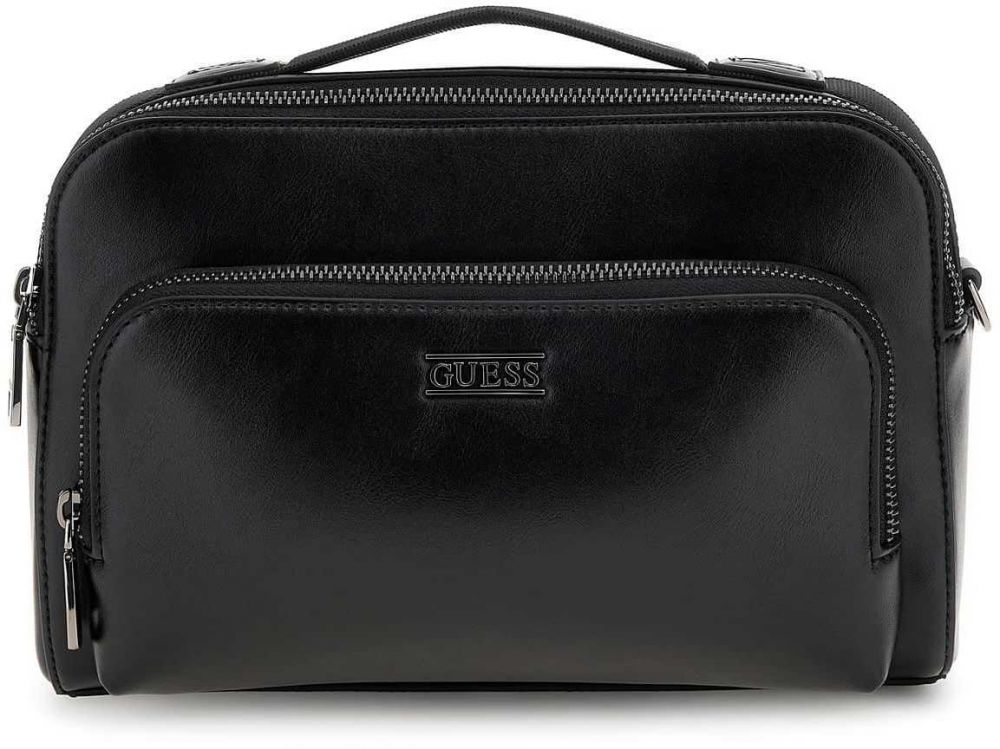 GUESS Taška cez rameno 'BOSTON CAMERA BAG DOUBLE ZIP'  čierna