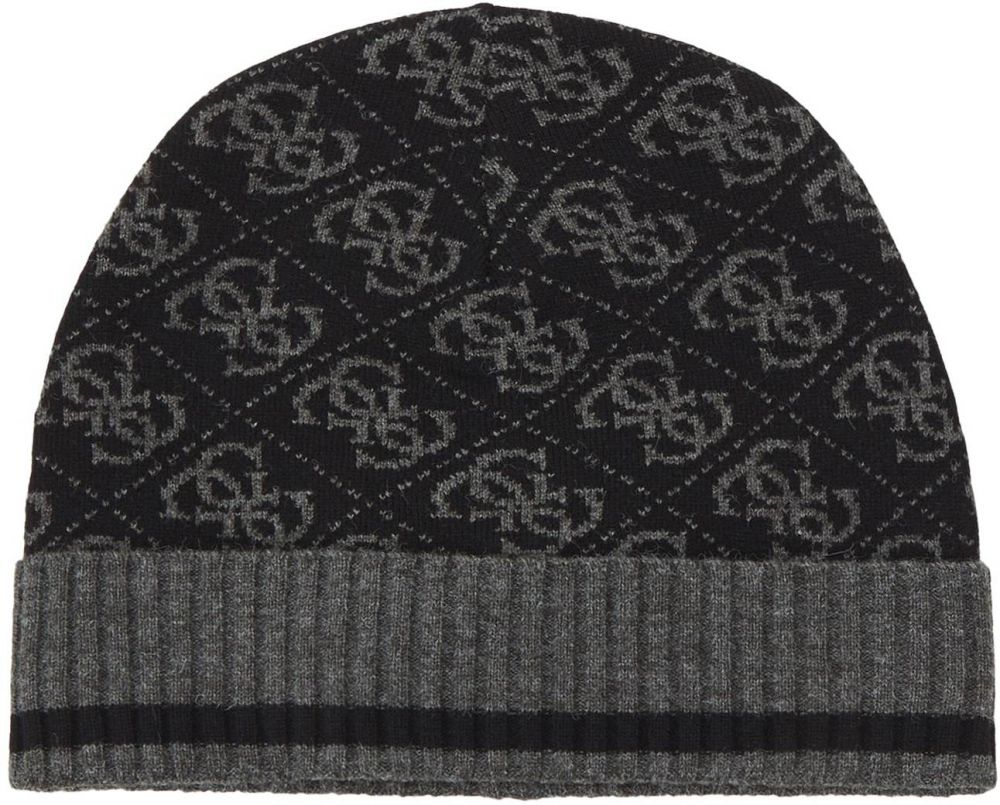 GUESS Čiapky 'MILANO KNIT BEANIE'  sivá melírovaná / čierna