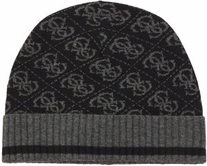 GUESS Čiapky 'MILANO KNIT BEANIE'  sivá melírovaná / čierna