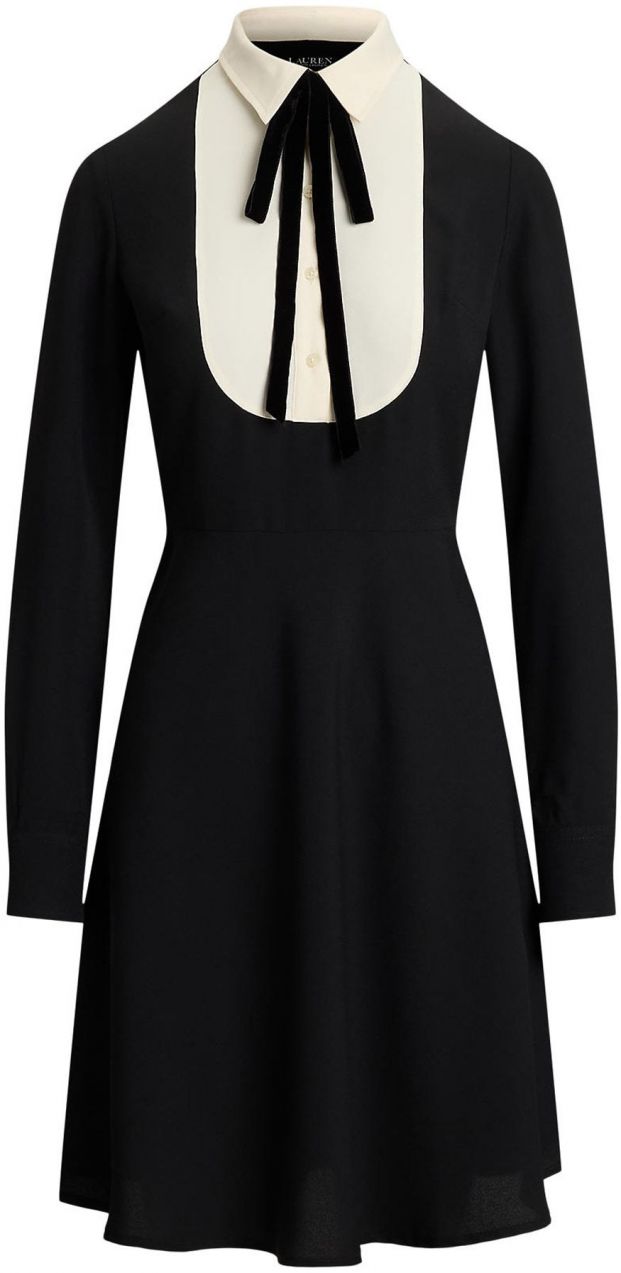 Lauren Ralph Lauren Košeľové šaty 'LEYTHIA'  čierna / biela