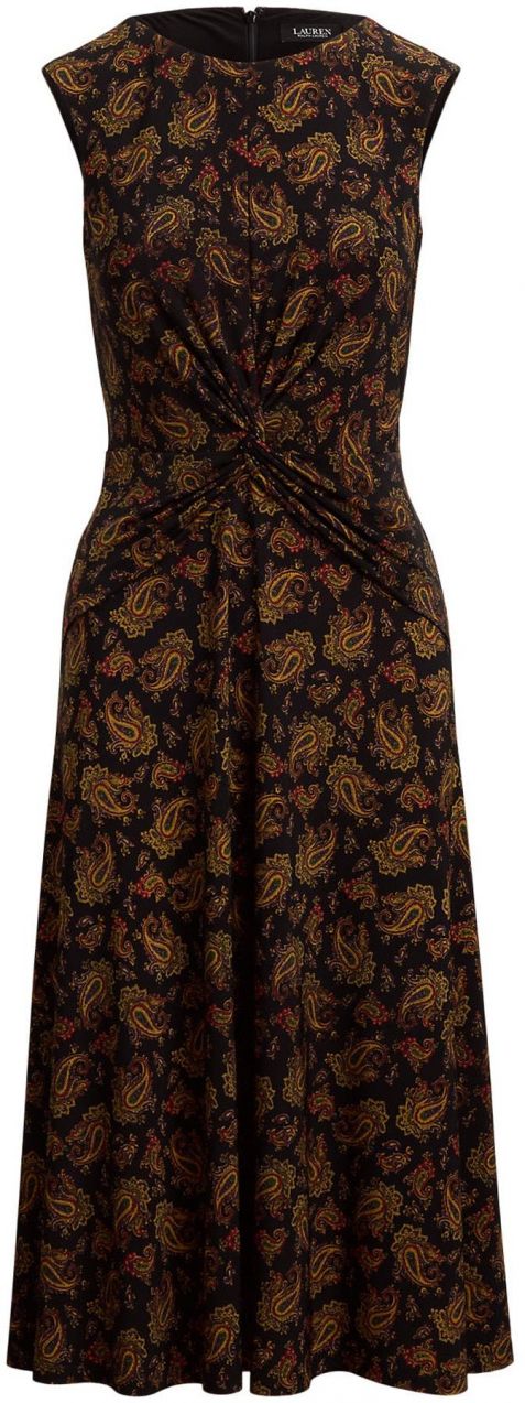 Lauren Ralph Lauren Šaty 'TESSANNE'  šafránová / karmínovo červená / čierna