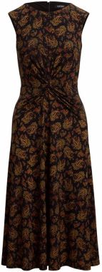 Lauren Ralph Lauren Šaty 'TESSANNE'  šafránová / karmínovo červená / čierna