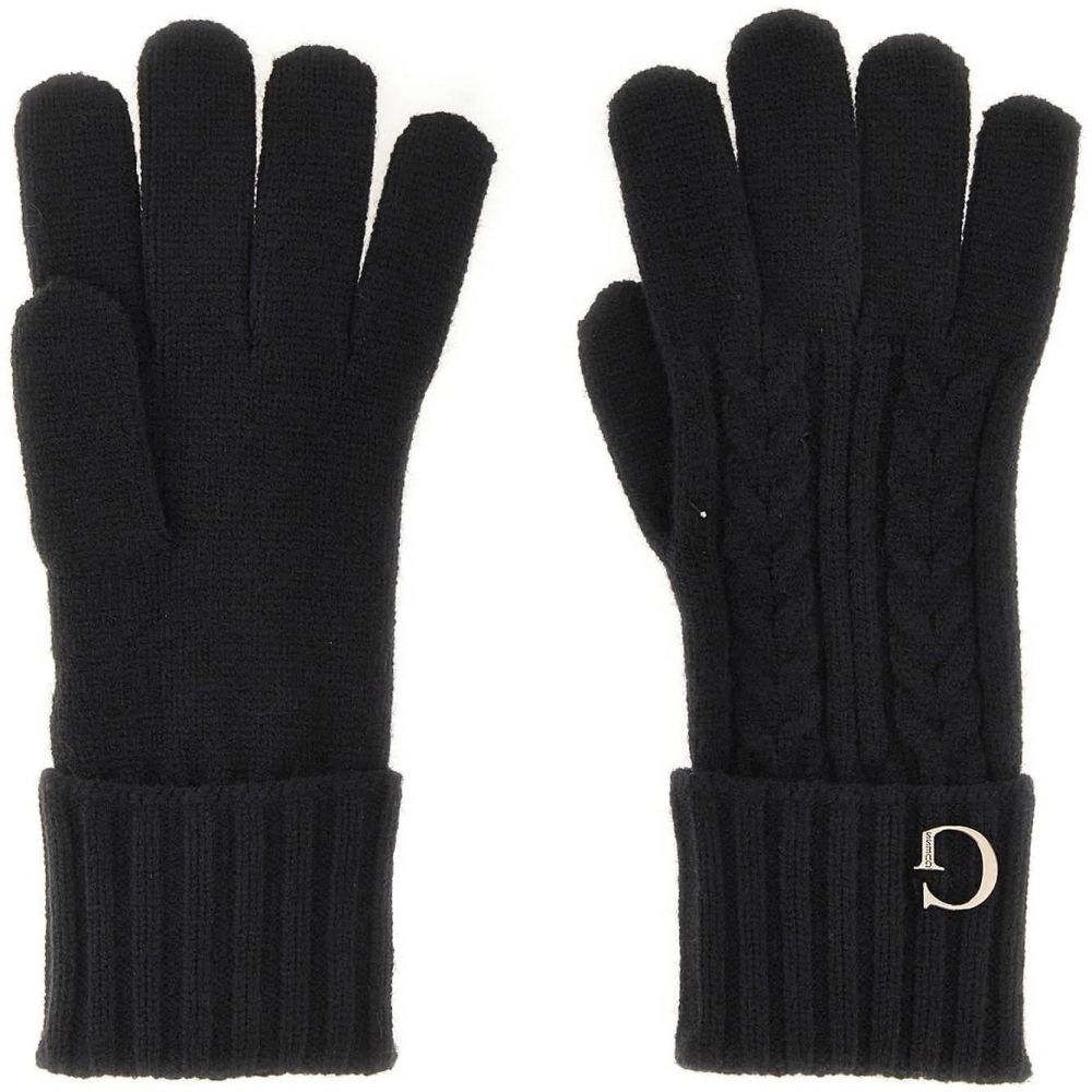 GUESS Prstové rukavice 'KNITTED GLOVES'  čierna