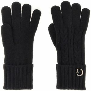 GUESS Prstové rukavice 'KNITTED GLOVES'  čierna