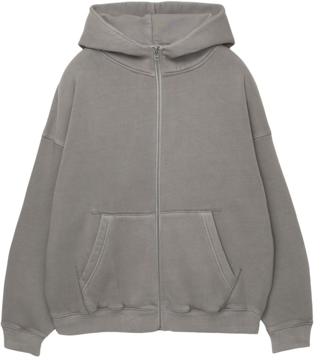 Pull&Bear Tepláková bunda  tmavošedá