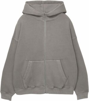 Pull&Bear Tepláková bunda  tmavošedá