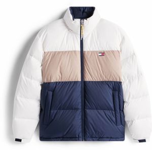Tommy Jeans Zimná bunda 'ALASKA DOWN'  béžová / nebielená / námornícka modrá