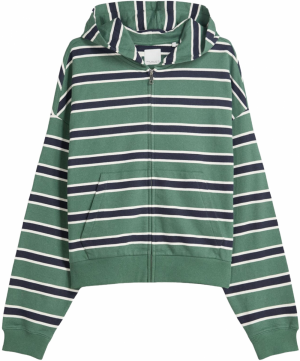 Bershka Tepláková bunda  námornícka modrá / jedľová / biela