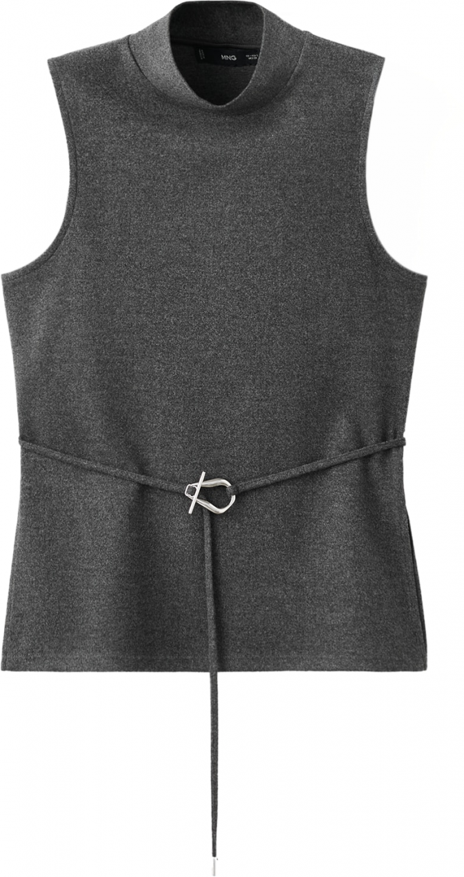 MANGO Top 'ANCONA'  sivá melírovaná