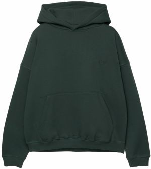Pull&Bear Mikina 'STWD'  tmavozelená / biela