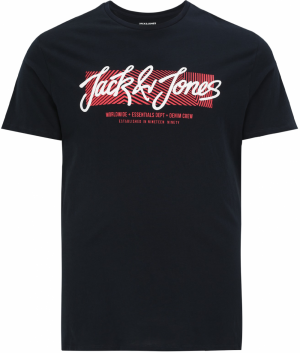 Jack & Jones Plus Tričko 'JJURBAN'  tmavomodrá / červená / biela
