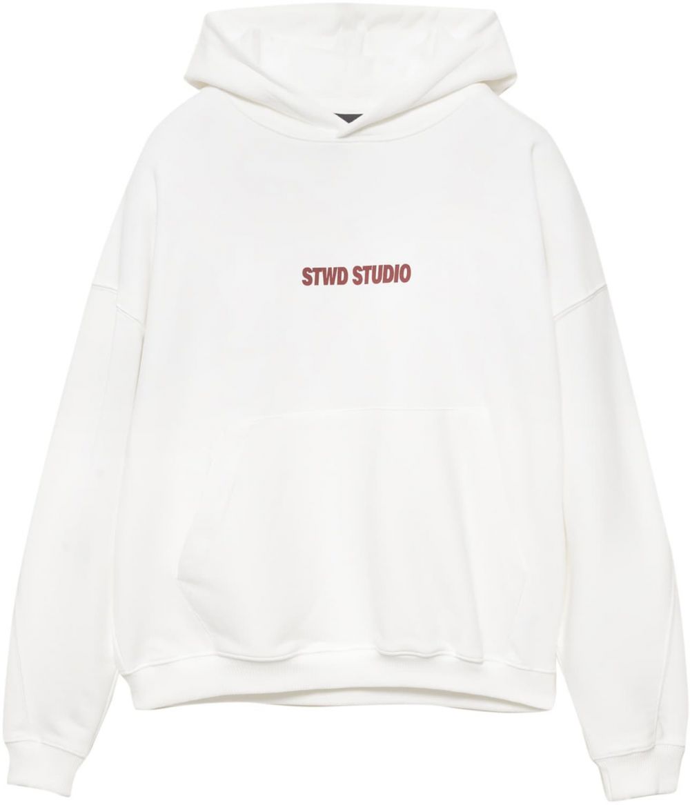 Pull&Bear Mikina 'STWD'  brusnicová / biela