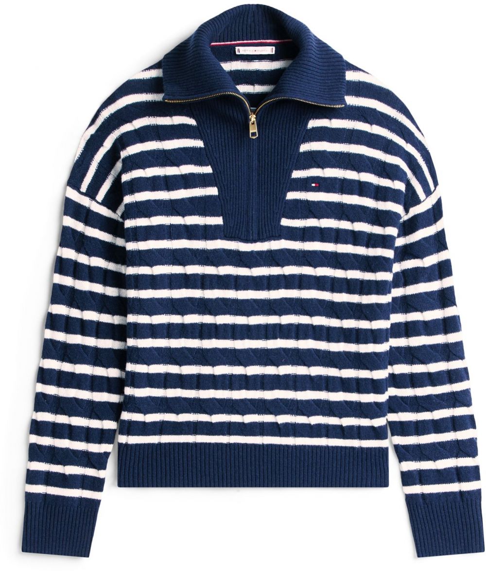 TOMMY HILFIGER Sveter  modrá / biela