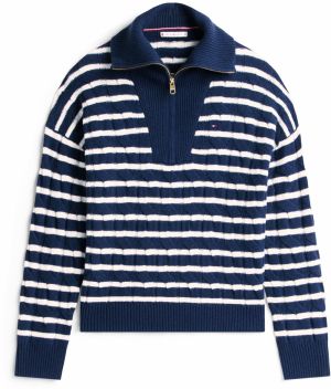 TOMMY HILFIGER Sveter  modrá / biela